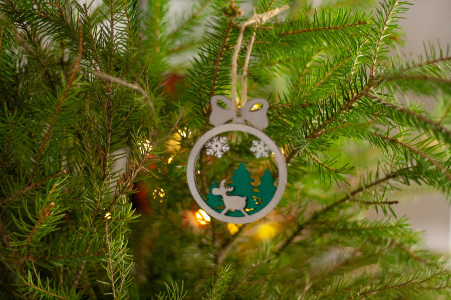 Joulukoriste, pyöreä "Lumi", 3 kpl setti värilajitelma