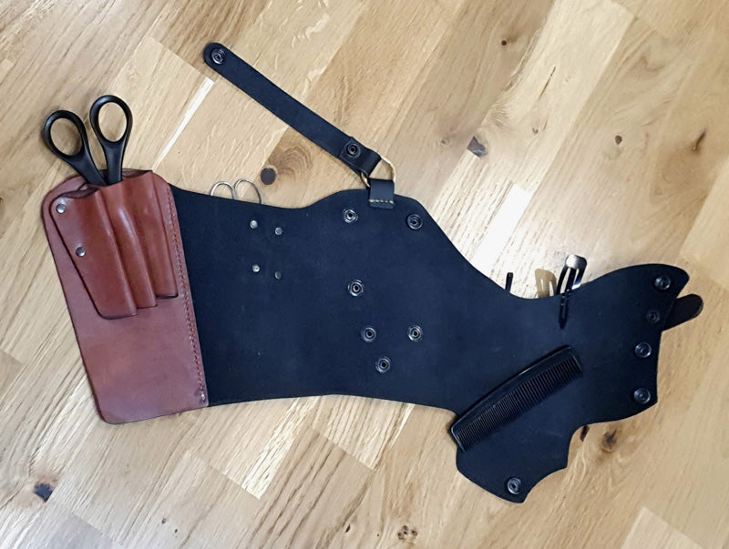 Hairdresser's belt pouch for scissors and other accessories