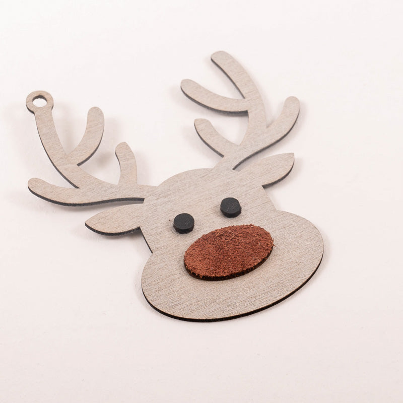 Christmas decoration, reindeer muzzle, set of 3