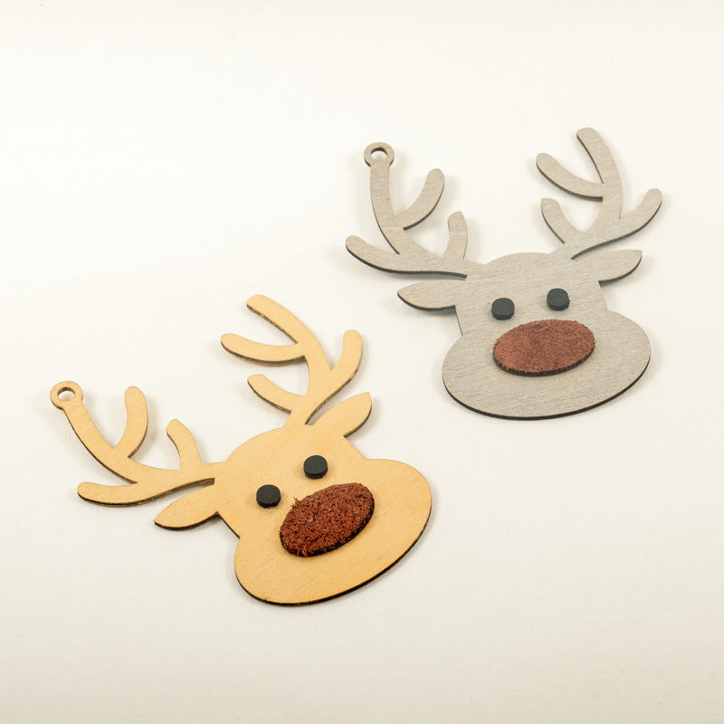 Christmas decoration, reindeer muzzle, set of 3