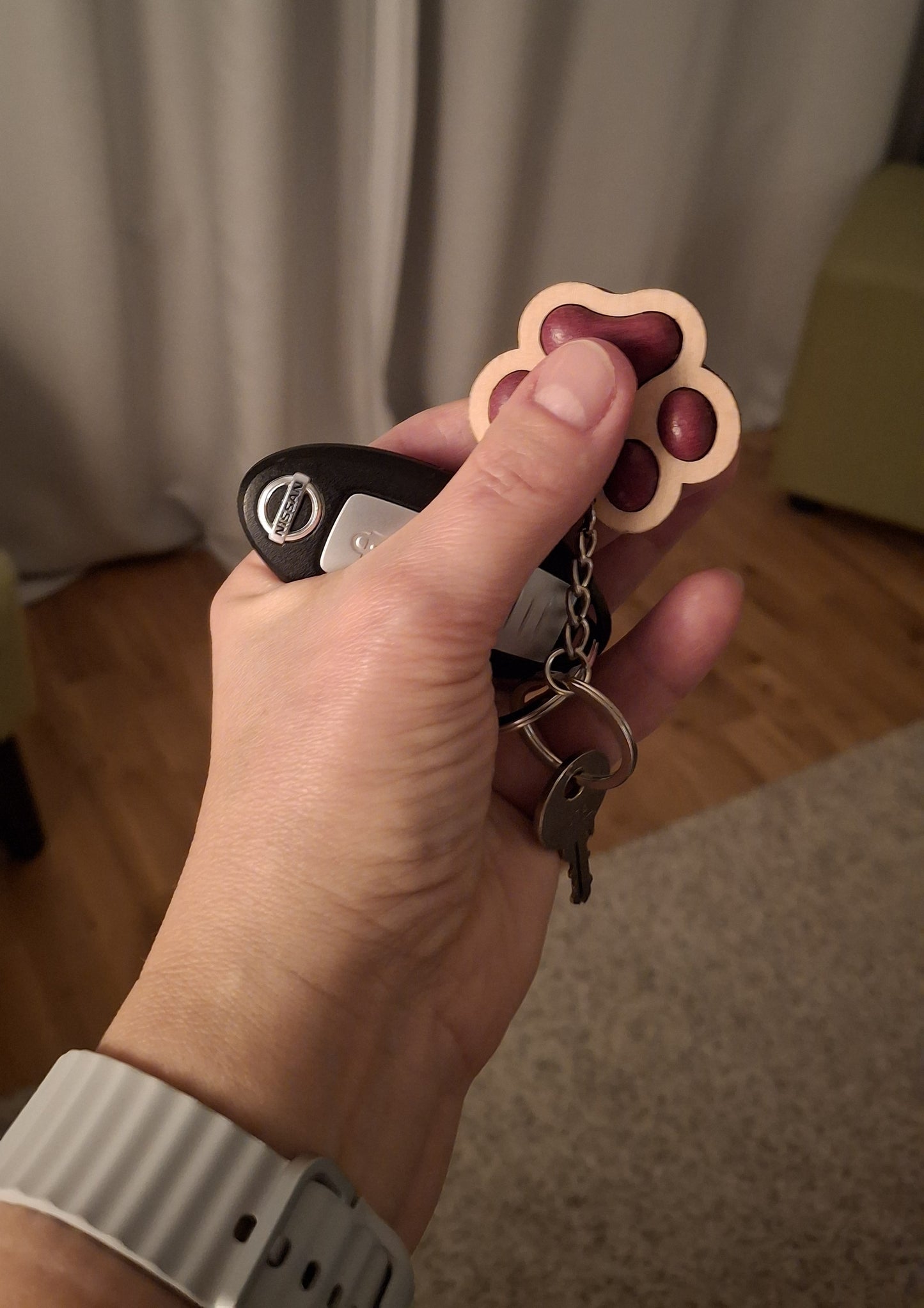 Kissa-tassu avaimenperä (pinkki)