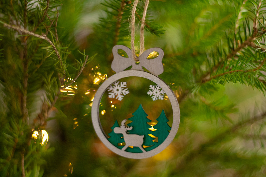 Christmas decoration, round "Snow", set of 3