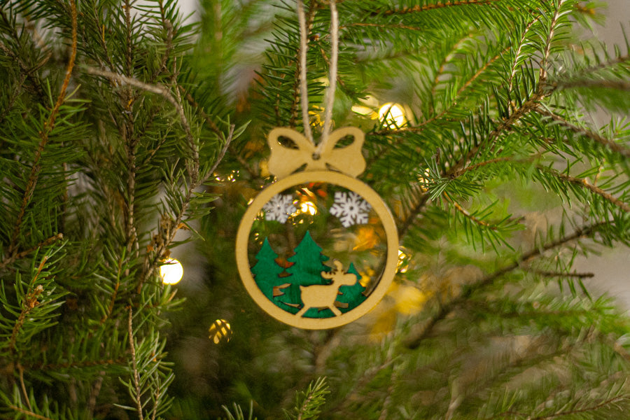 Joulukoriste, pyöreä "Lumi", 3 kpl setti värilajitelma