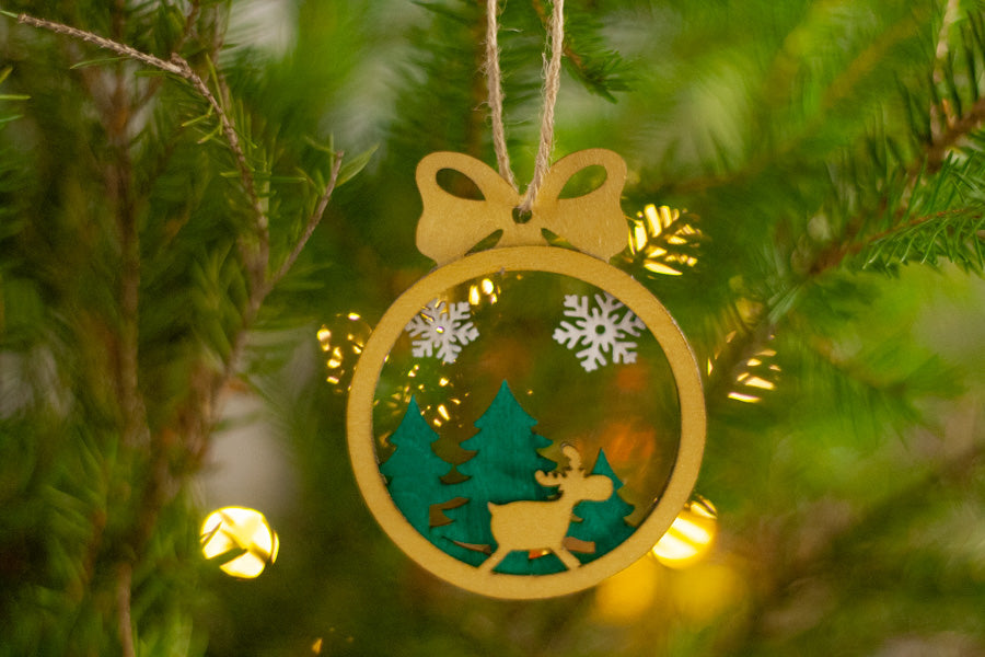 Joulukoriste, pyöreä "Lumi", 3 kpl setti kulta