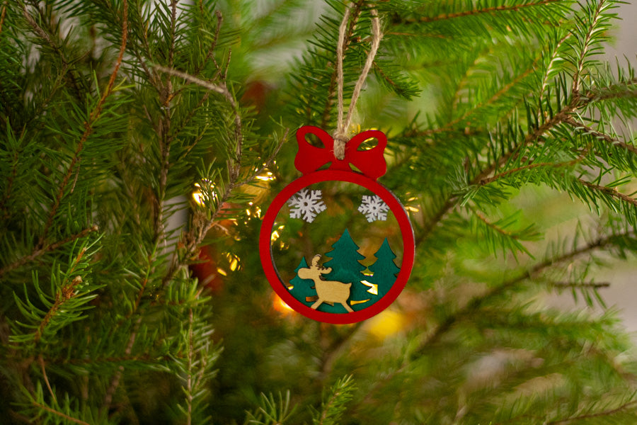 Joulukoriste, pyöreä "Lumi", 3 kpl setti värilajitelma