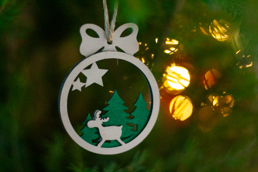 Christmas decoration, round "Star", set of 3