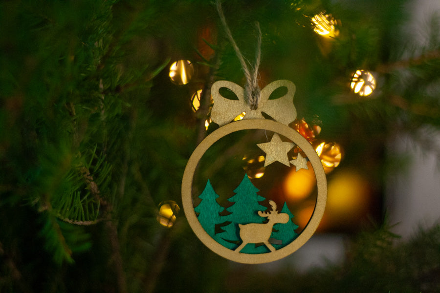 Christmas decoration, round "Star", set of 3