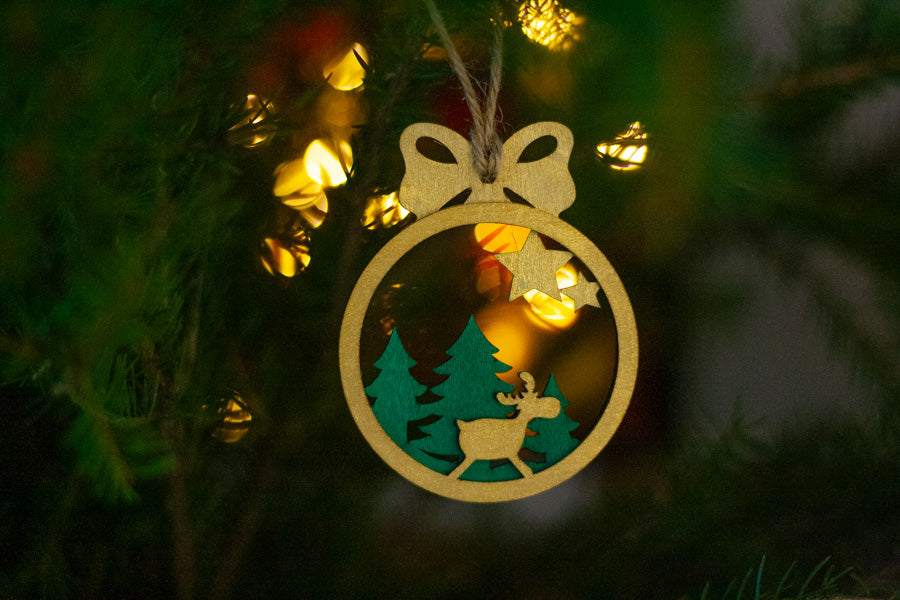 Christmas decoration, round "Star", set of 3