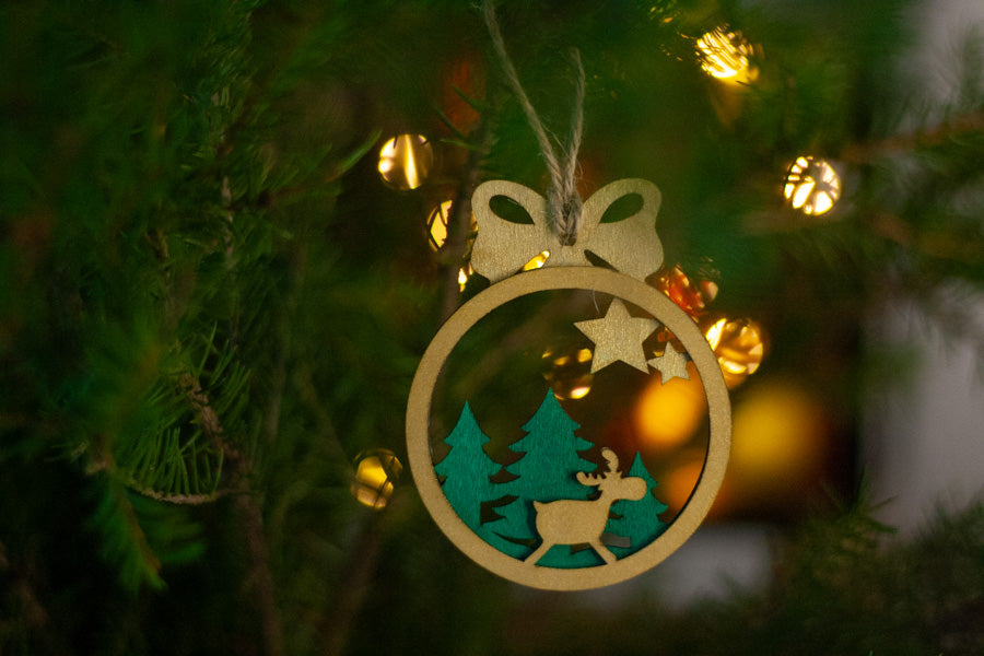 Joulukoriste, pyöreä "Tähti", 3 kpl setti värilajitelma