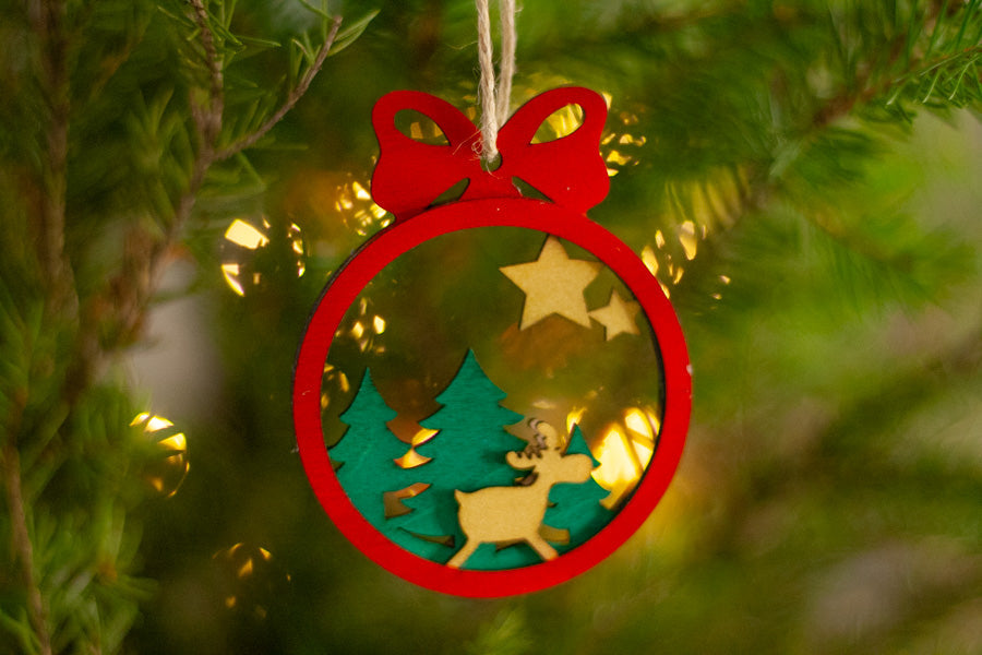 Joulukoriste, pyöreä "Tähti", 3 kpl setti värilajitelma