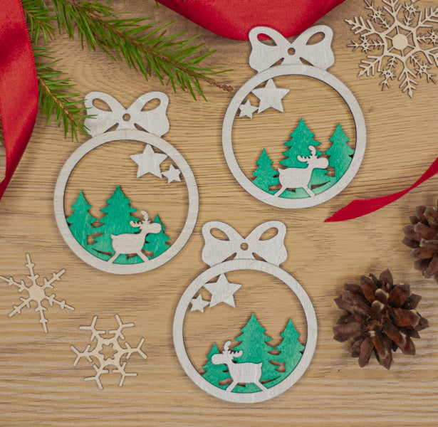 Christmas decoration, round "Star", set of 3