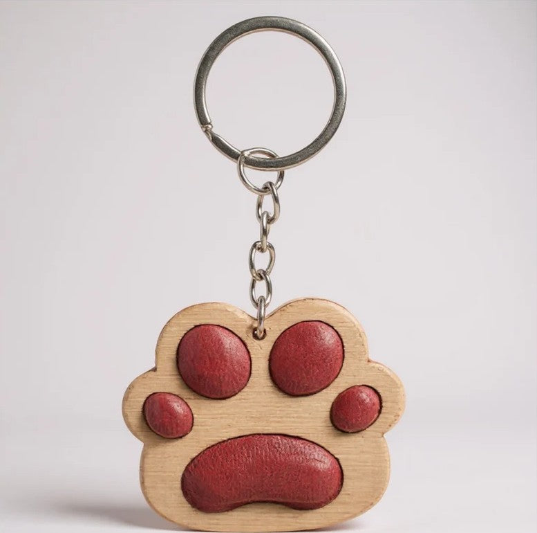 Koira-tassu avaimenperä personoitu (punaruskea)